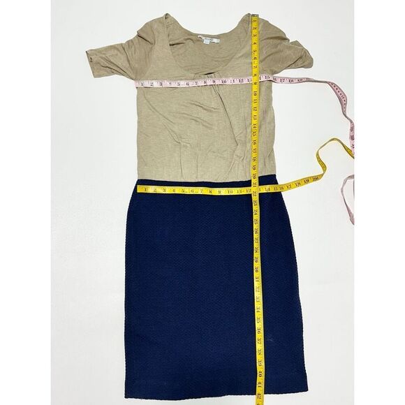 Boden Women's Scoop Neckline Sheath Dress Beige Navy Blue‎ Two-Tone Size 8 - Picture 7 of 9